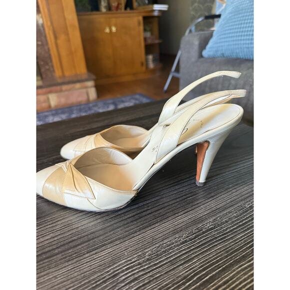 Vintage Jarolini Leather Patchwork Slingback Heels Sz. 10 - Picture 11 of 11